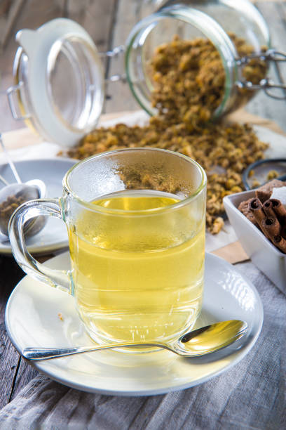istock Hot chamomile tea made of wild flowers 924858052