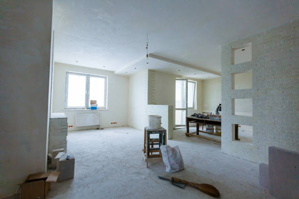 edificio incompiuto interno stanza bianca - wall plasterboard vehicle interior indoors foto e immagini stock