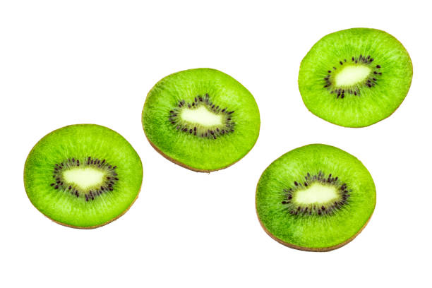 istock Slice of kiwi isolated on white background 924867166