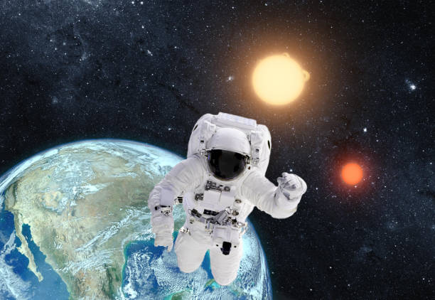 Astronaut in outer space over the planet earth. 
