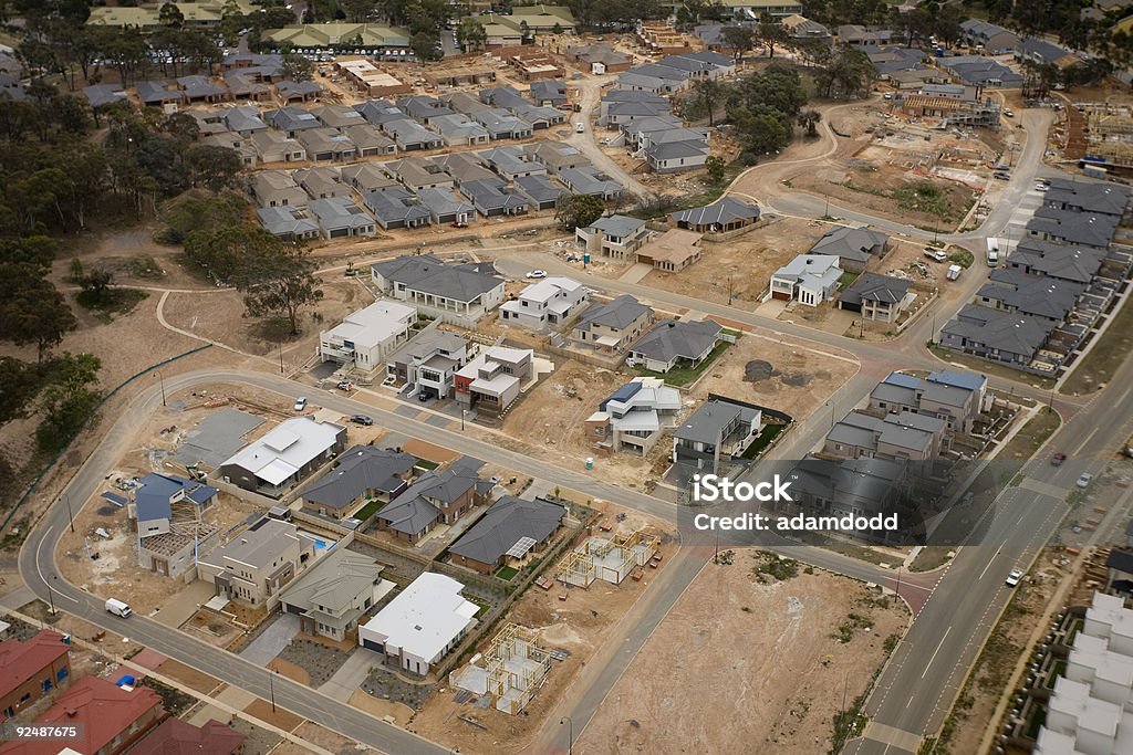 Nueva área de desarrollo de la carcasa Toma cenital de Canberra, Australia - Foto de stock de Sector de la construcción libre de derechos