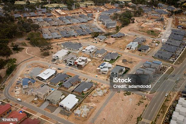 Nueva Área De Desarrollo De La Carcasa Toma Cenital De Canberra Australia Foto de stock y más banco de imágenes de Sector de la construcción