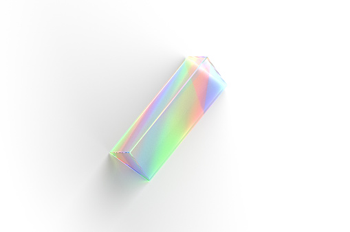 Isolated realistic prism on white background