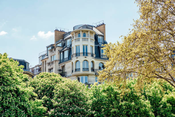 city apartments à paris, france - tradition française photos et images de collection