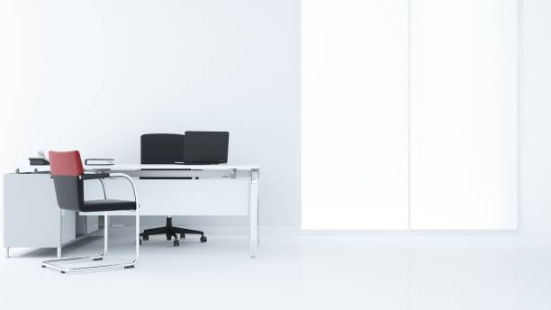 Cropped shot of comfortable workspace with laptop computer and office supplies on the table. Business details.