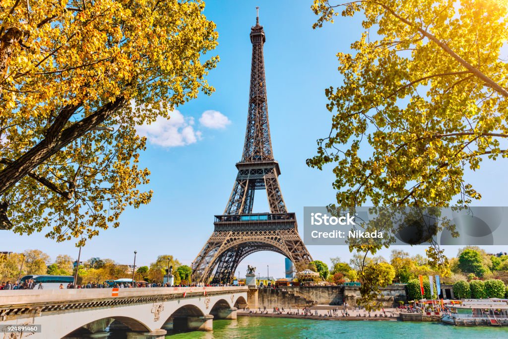 Eiffel Tower in Paris, France Eiffel Tower in Spring Paris - France Stock Photo
