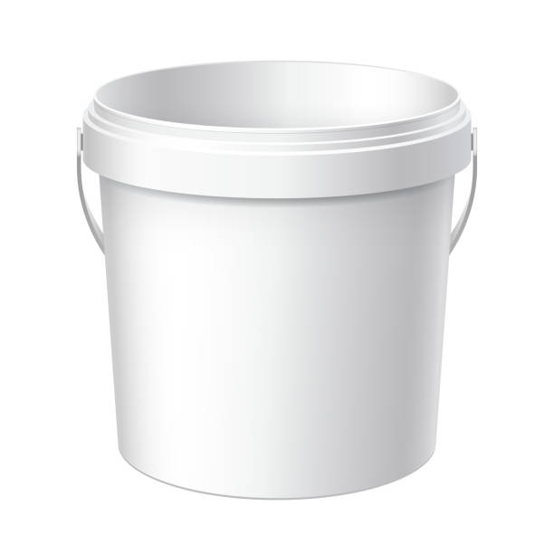 Small White Plastic Bucket Stock Illustration - Download Image Now - Bucket,  White Color, Blank - iStock