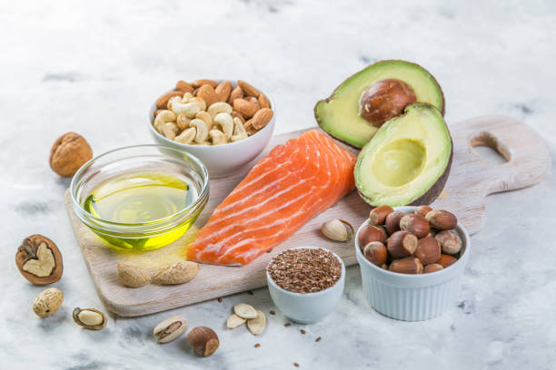 istock Selection of good fat sources - healthy eating concept. Ketogenic diet concept 924894358