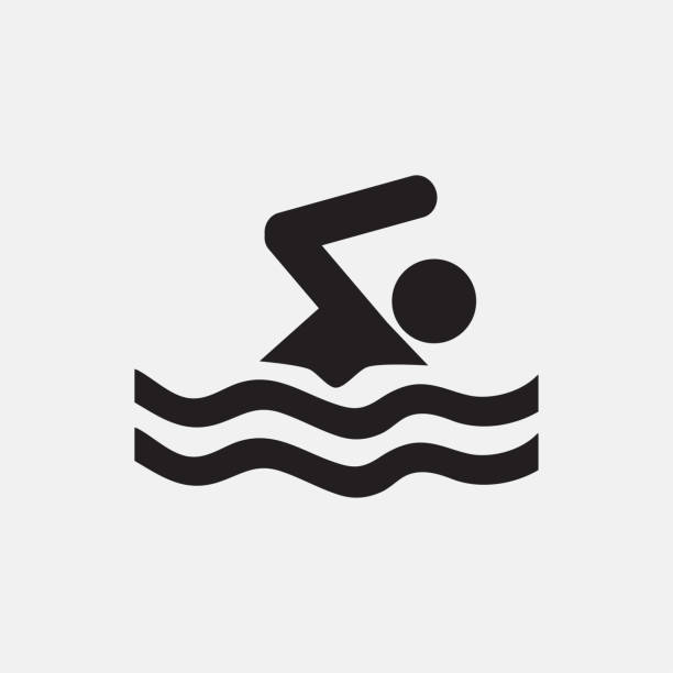 ilustrações, clipart, desenhos animados e ícones de ilustração de ícone de natação - swim about