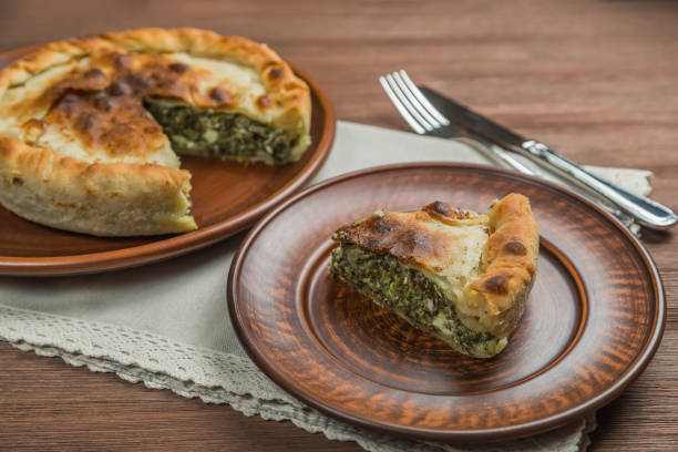 istock Greek pot pie spanakopita. Close up. 924900492