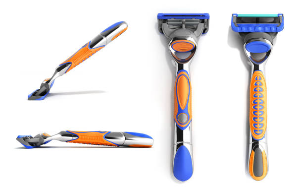 istock set of modern Mens razor 3d render on white background 924901458