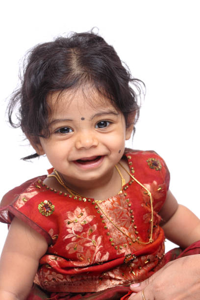 Cute Indian Baby Girl With Traditional Indian Dress Stock Photo - Download  Image Now - iStock