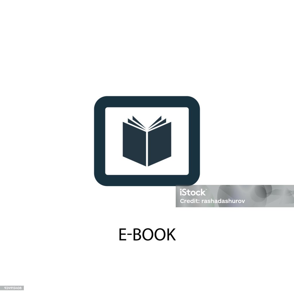 e-Book icon. Simple element illustration e-Book icon. Simple element illustration. e-Book symbol design from eLearning collection. Can be used in web and mobile. E-Reader stock vector