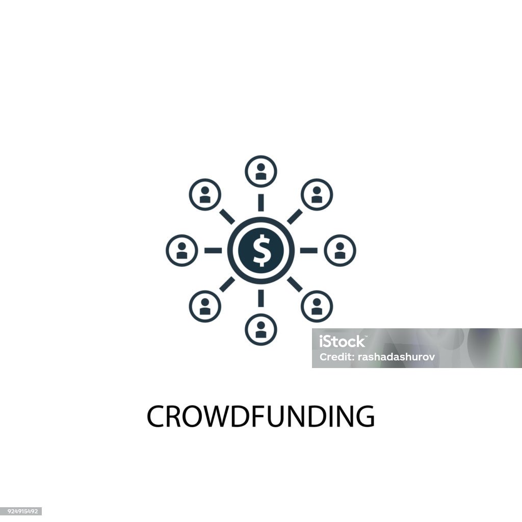 Crowdfunding icon. Simple element illustration Crowdfunding icon. Simple element illustration. Crowdfunding symbol design from Startup collection. Can be used for web and mobile. Contrasts stock vector