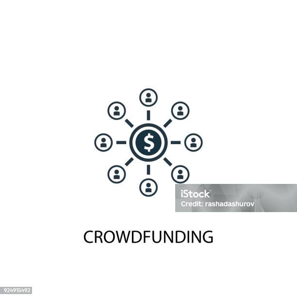 Crowdfunding Icon Simple Element Illustration Stock Illustration - Download Image Now - Contrasts, Icon Symbol, Business