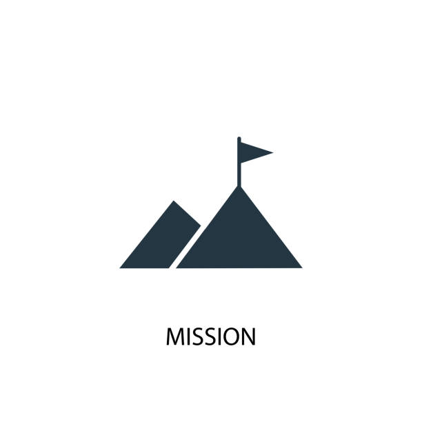 Mission icon. Simple element illustration Mission icon. Simple element illustration. Mission symbol design from Startup collection. Can be used for web and mobile. challenge icons stock illustrations