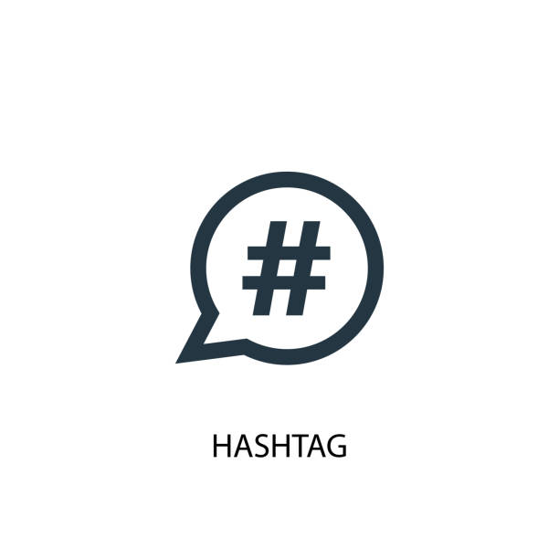 hashtag-symbol. einfaches element abbildung - hashtag stock-grafiken, -clipart, -cartoons und -symbole