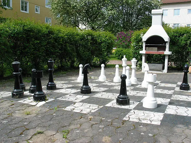 Photo of chess in the garden