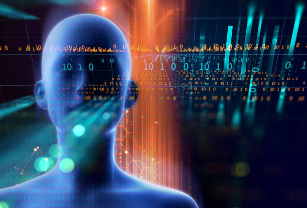 istock 3d illustration of virtual human on technology background. 924922544