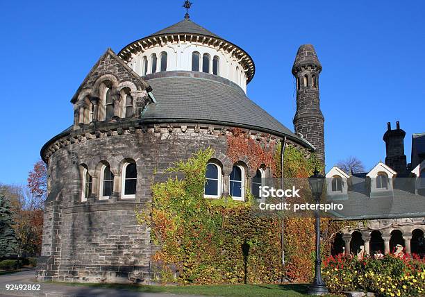 Round Vite Coperto Sede Delluniversità - Fotografie stock e altre immagini di Autunno - Autunno, Canna fumaria, Casa