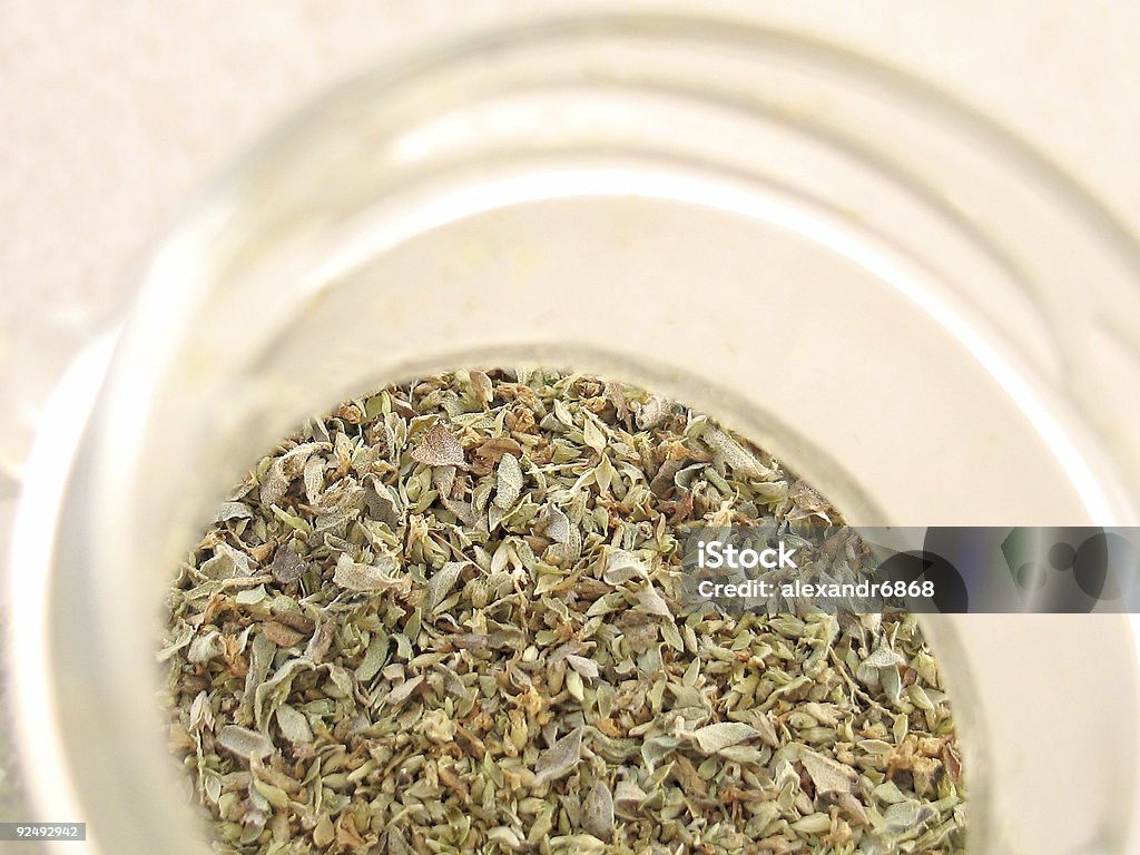 Orégano Spice en el frasco - Foto de stock de Alimento libre de derechos