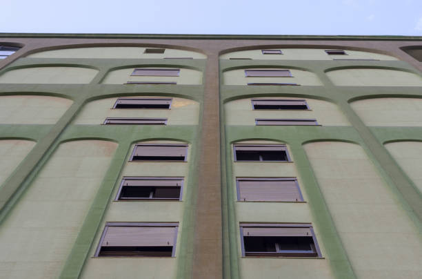 istock Facade of a house and blue sky above 924930614