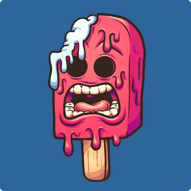 Zombie Ice Popsicle Stock Illustration - Download Image Now - Flavored Ice,  Melting, Cartoon - iStock
