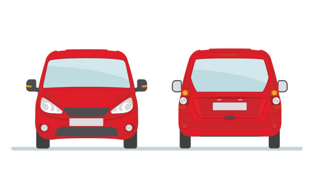 ilustrações de stock, clip art, desenhos animados e ícones de red car isolated on white background. - car tire red new