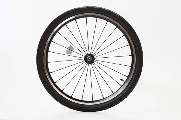 istock Bicycle wheel, isolated on a white 924944524