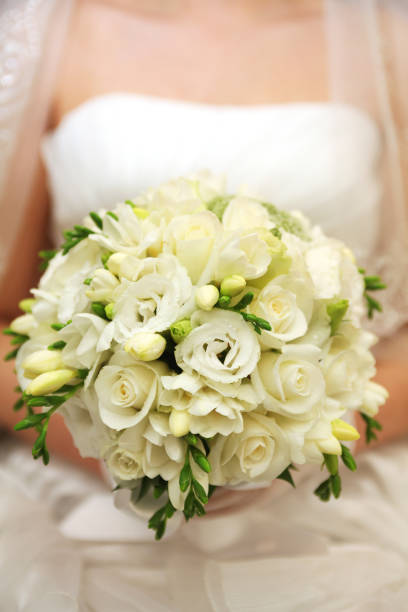 istock Bridal bouquet made from white roses 924948172