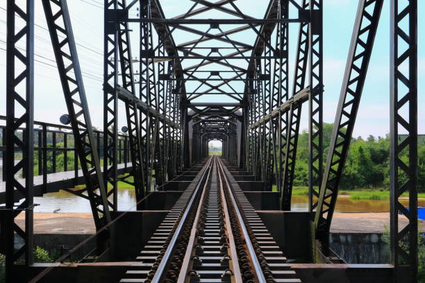 istock railway bridge across the river on white background select focus with shallow depth of field. 924948516