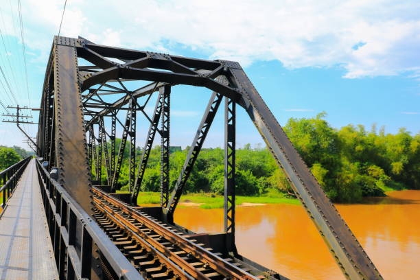 istock railway bridge across the river on white background select focus with shallow depth of field. 924948576