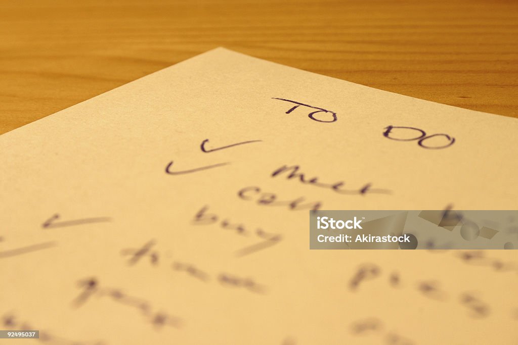 To do list  Close-up Stock Photo
