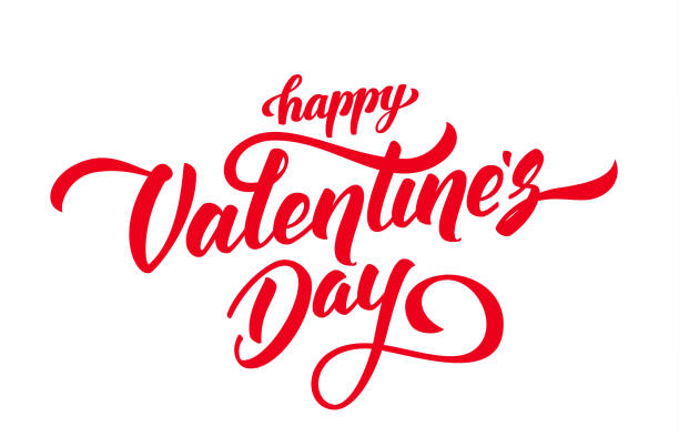 istock Vector illustration. Handwritten elegant modern brush lettering of Happy Valentines Day on white background 924954090