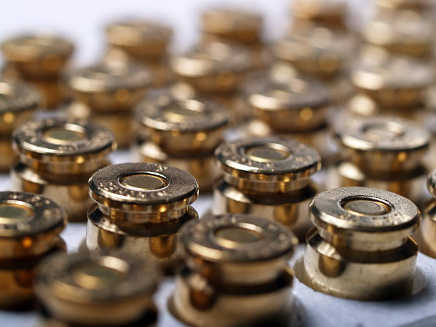 istock Golden rows of Bullets 92495429