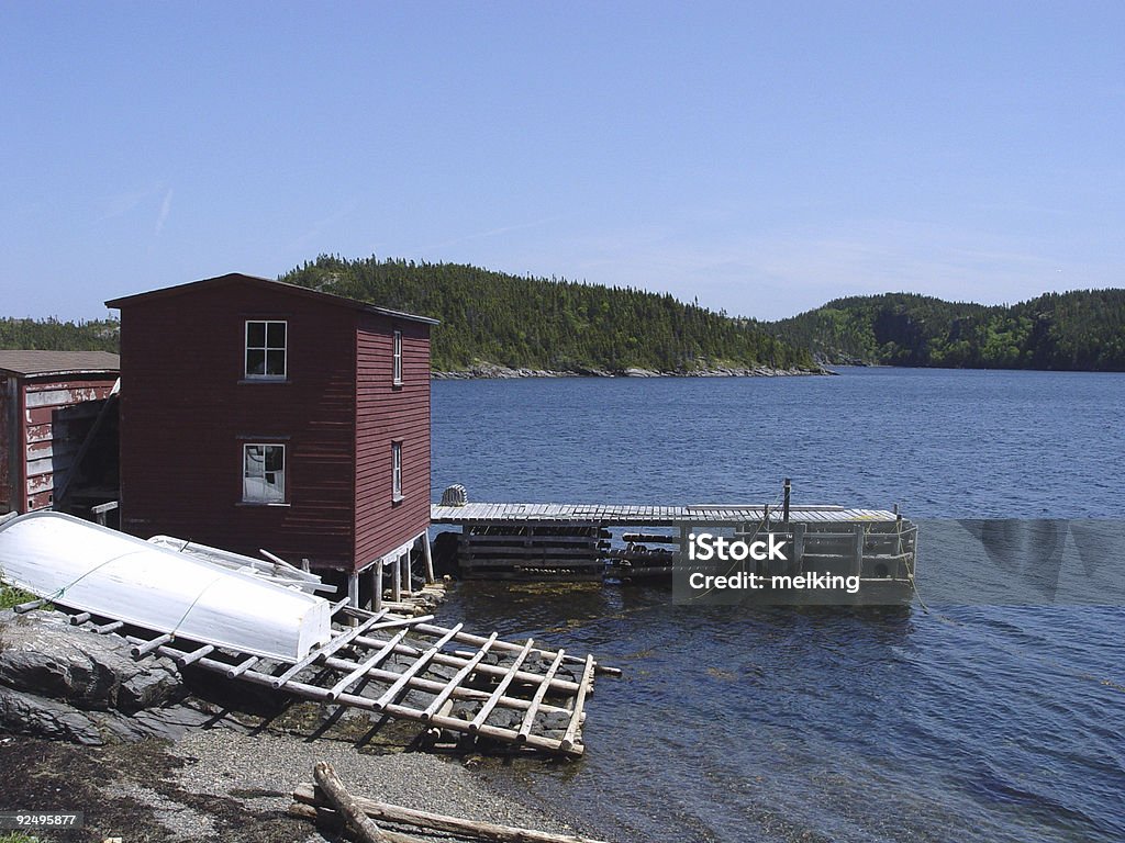 Stage and Warf in Newfoundland  Barn Stock Photo