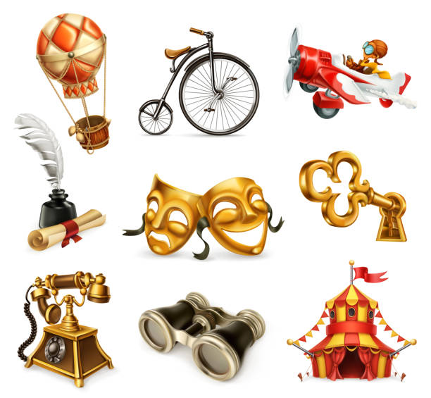 Ilustración de Objetos Antiguos Conjunto De Iconos Vintage Vector 3d y más Vectores Libres de Derechos de Teatro - iStock Ilustración de Objetos Antiguos Conjunto De Iconos Vintage Vector 3d y más Vectores Libres de Derechos de Teatro - iStock
