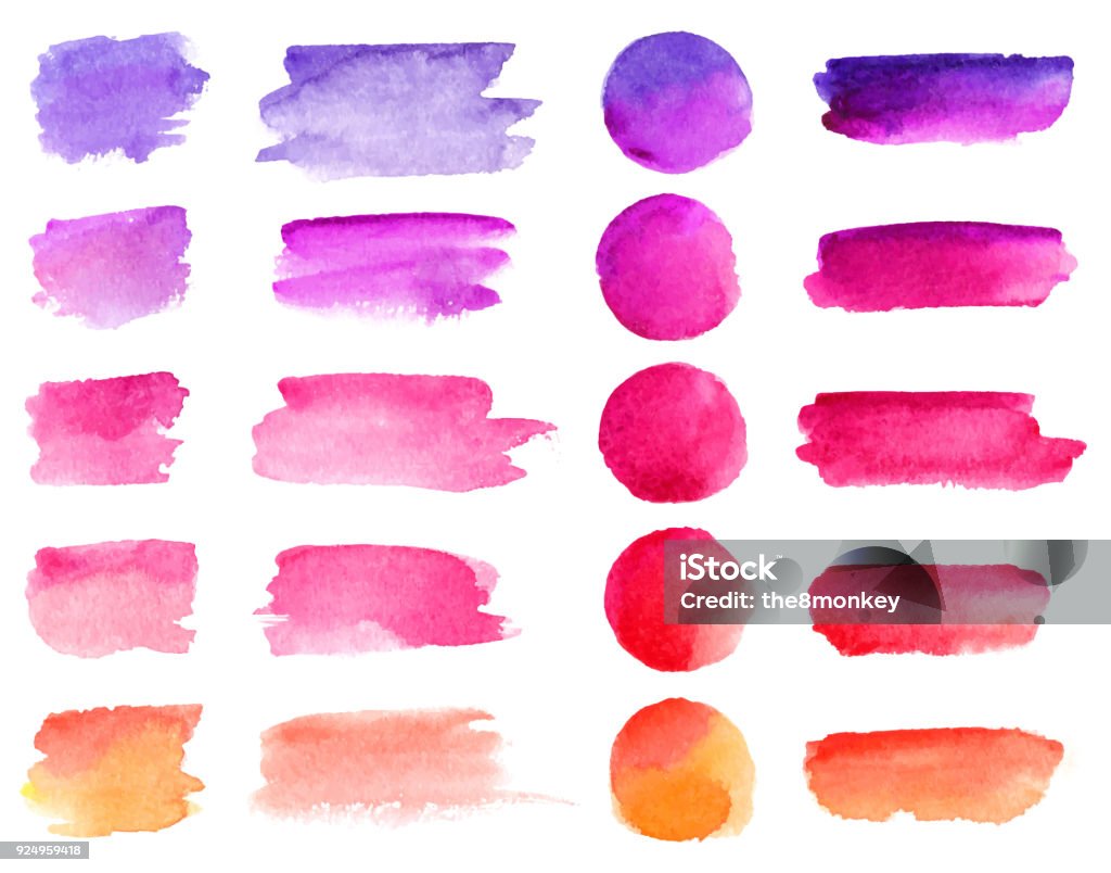 Colorful vector watercolor brush strokes. Rainbow colors watercolor paint stains vector banner backgrounds set Colorful vector watercolor brush strokes. Rainbow colors watercolor paint stains vector banner backgrounds set. Watercolor Paints stock vector