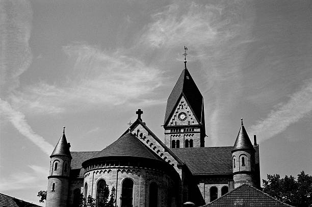Church in the City of Goias Velho (Cidade de Goias) in black and white