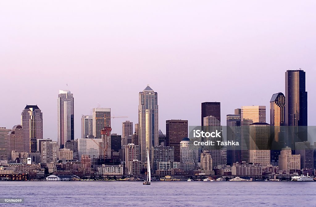 Seattle al atardecer - Foto de stock de Actividad de fin de semana libre de derechos