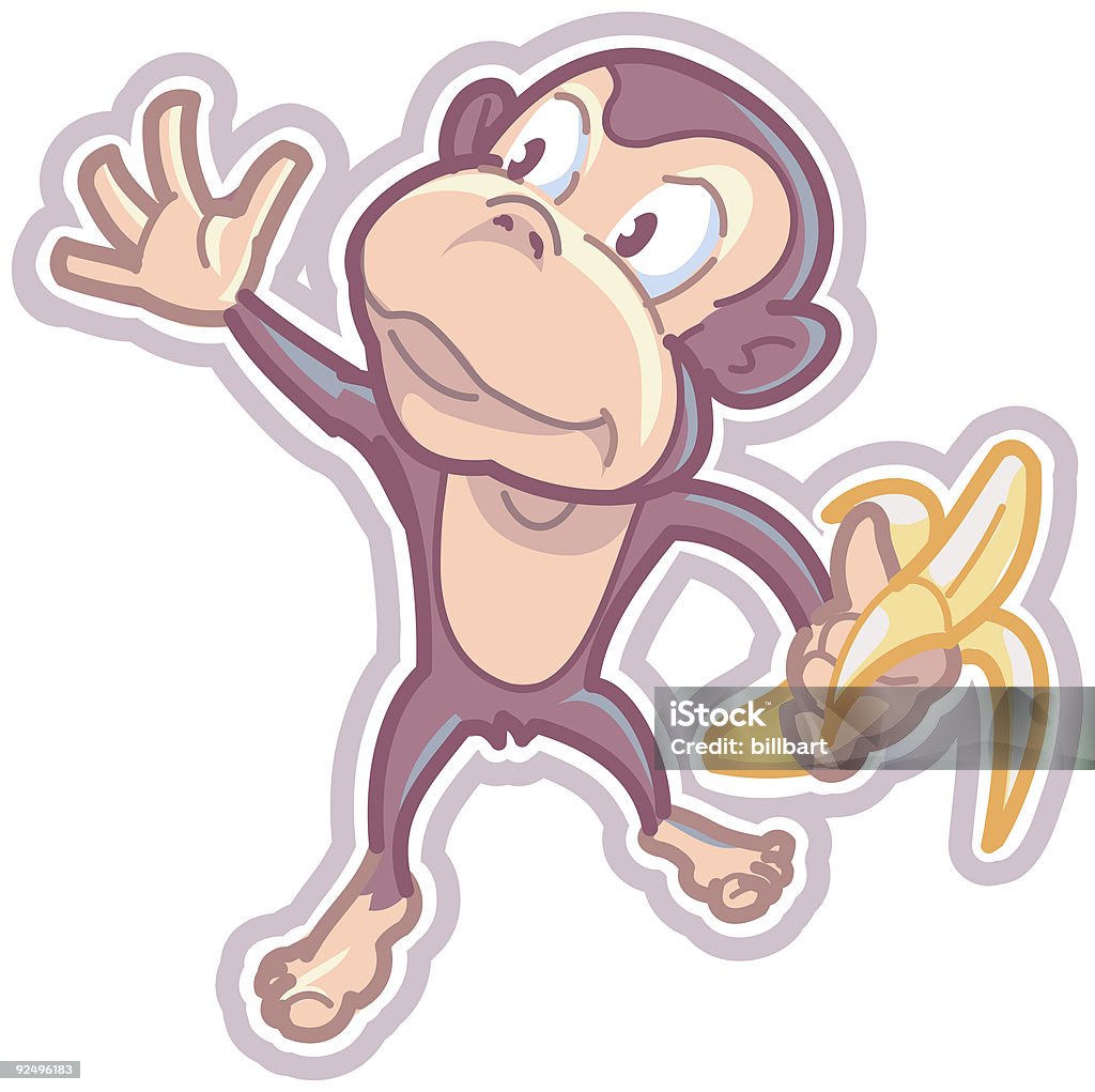 Glücklich Monkey - Lizenzfrei Affe Stock-Illustration