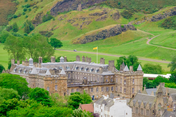 The Holyrood Palace has been the principal residence of the Kings and Queens of Scots since the 16th century, and now is is the official residence of the British monarch in Scotland. Except when members of the Royal Family are in residence, part of the interiors are open to the public. The Palace of Holyroodhouse stands at the end of Edinburgh's Royal Mile, at the opposite end to Edinburgh Castle.