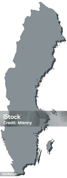 Suécia Scandinavia Europa - Arte vetorial de stock e mais imagens de Branco - Branco, Cartografia, Cinzento