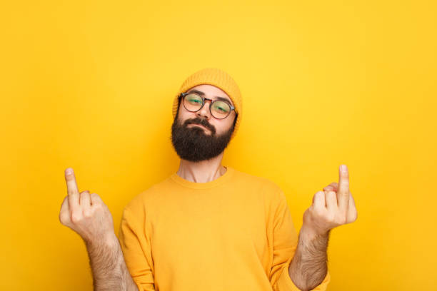 istock Ignorant man showing obscene gesture 924969754