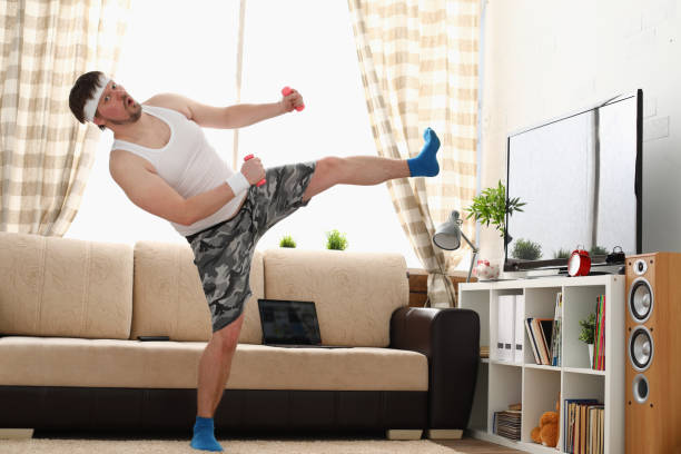 istock Young handsome man in shorts and 924973242