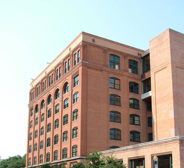 close up on old brick building in downtown