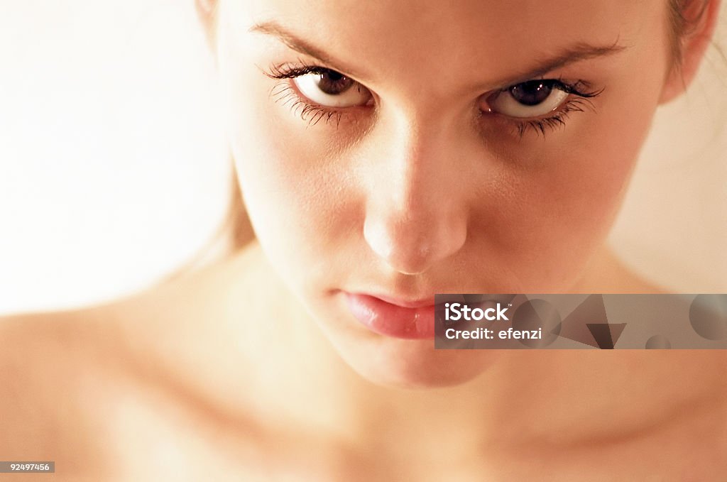 Gaze Close-up portrait of a young woman. Focus is set on her eyes. 18-19 Years Stock Photo