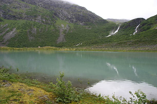 Turqouise glacier lake stock photo