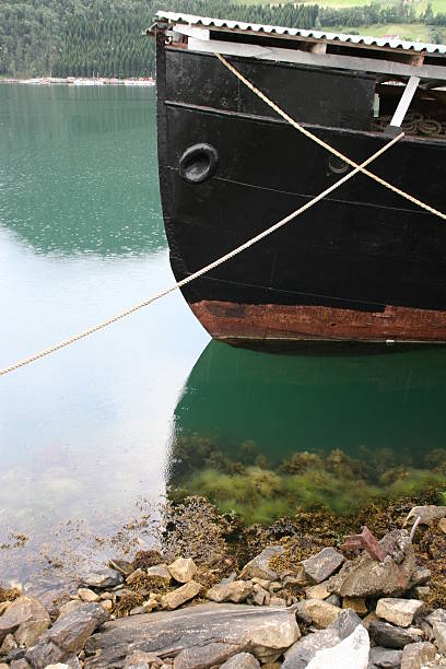 Ship in clear water stock photo