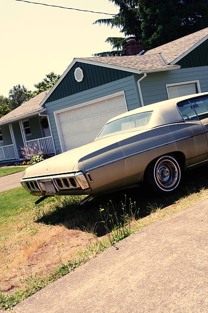istock Vintage Luxury Car Parked in the Yard 92498223